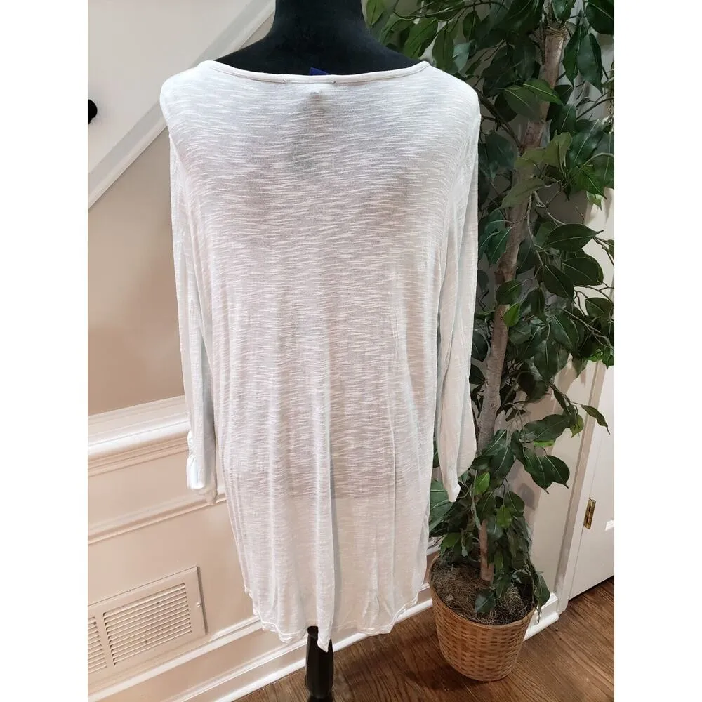 Bandolino Women's Gray Solid 100% Viscose Scoop Neck Long Sleeve Top Blouse XXL - Image 8