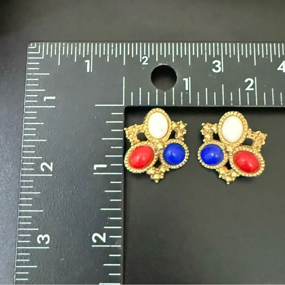 Vintage SARAH COVENTRY Americana Red White & Blue Gold - Image 5