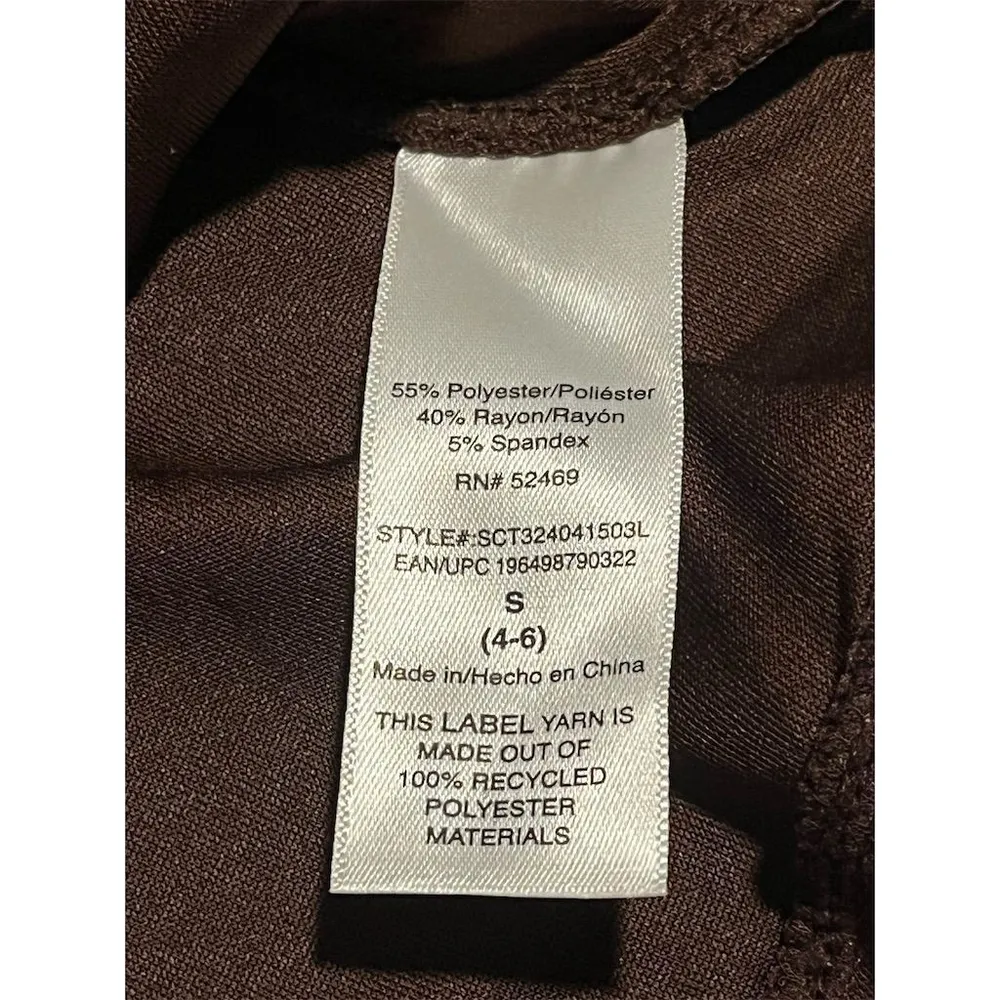 Scoop Scuba Jacket Women's Size S Brown Funnel Neck Full Zip Up Dual Zip NEW - Image 7