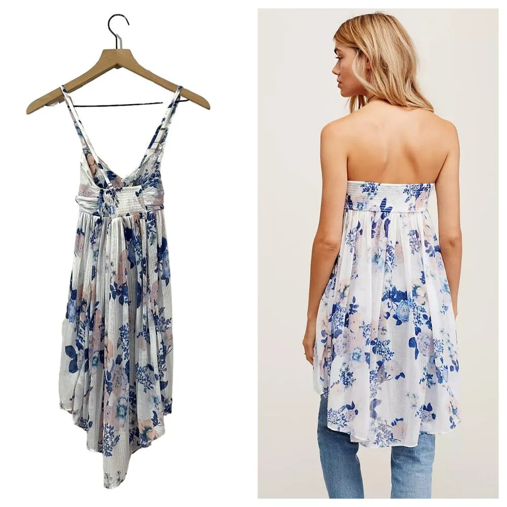 Free People Mirage Floral Printed Babydoll Minidress - White Multi - XS - Image 3