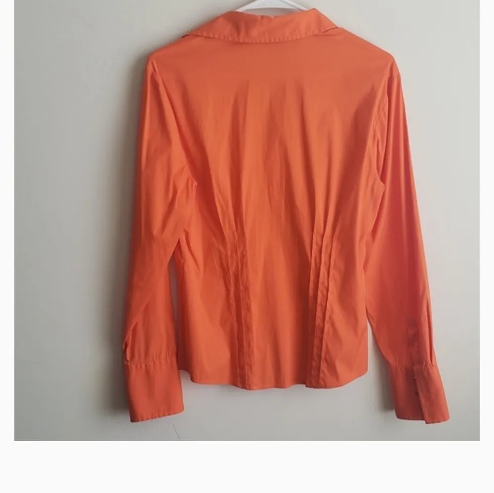 Ann Taylor fitted orange button down shirt NWOT - Image 10