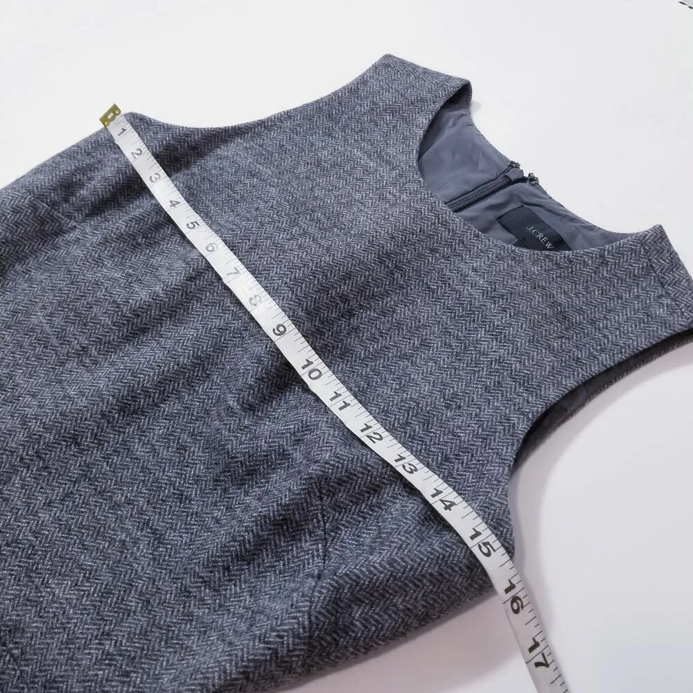 J. Crew Wool Blend Gray Chevron Print Sheath Dress Professional Work - Image 5