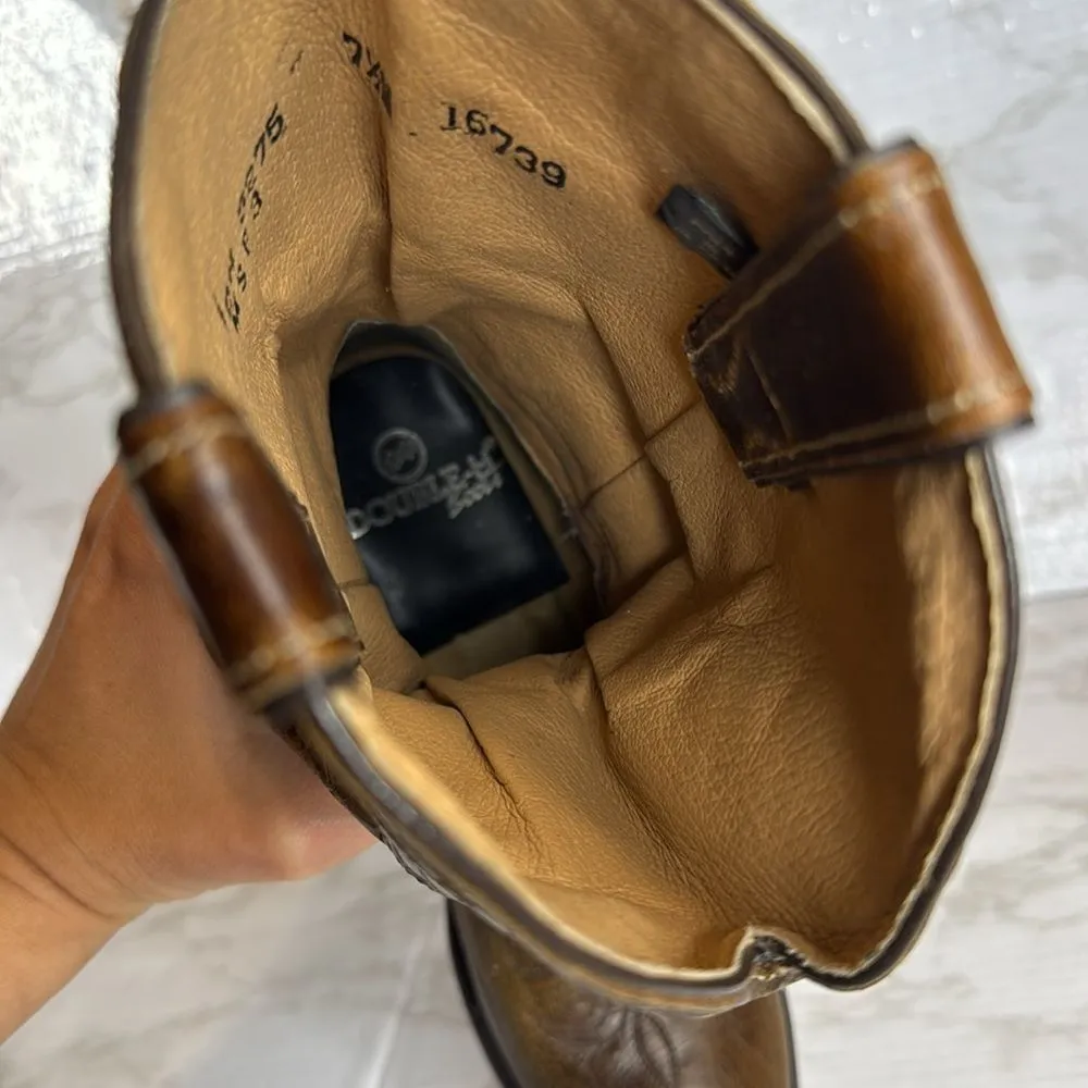 DOUBLE H Western Distressed Tan Brown Slouch Boots Womens 7.5 M rodeo concert - Image 11