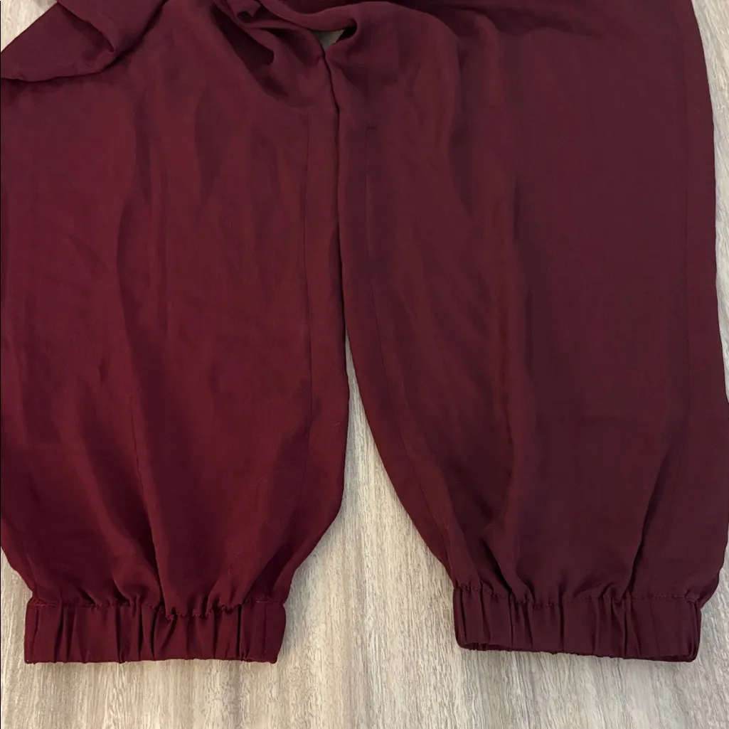 New Everlane Party of One Jogger Jumpsuit Wine Red Large - Image 10