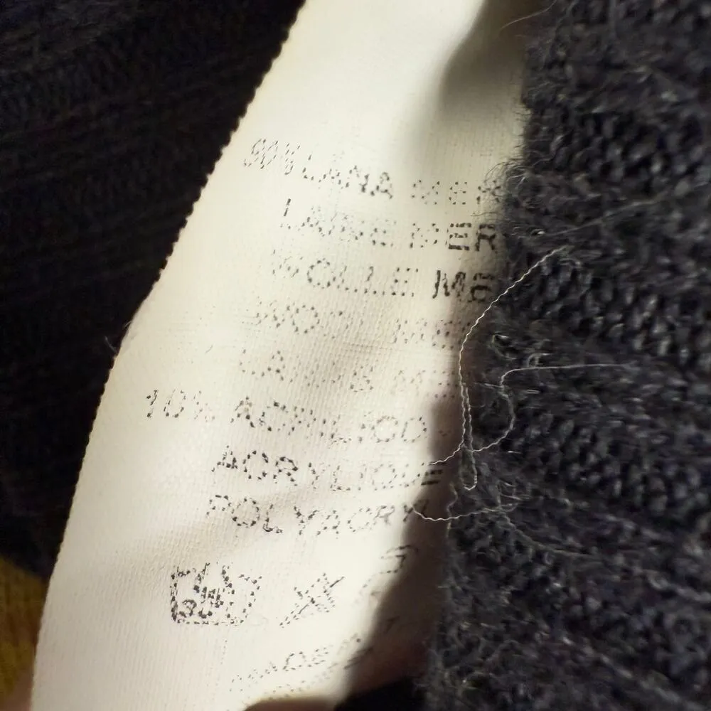 Vintage Missoni Wool Black Yellow Striped Turtleneck Short Sleeve Dress Size S - Image 10