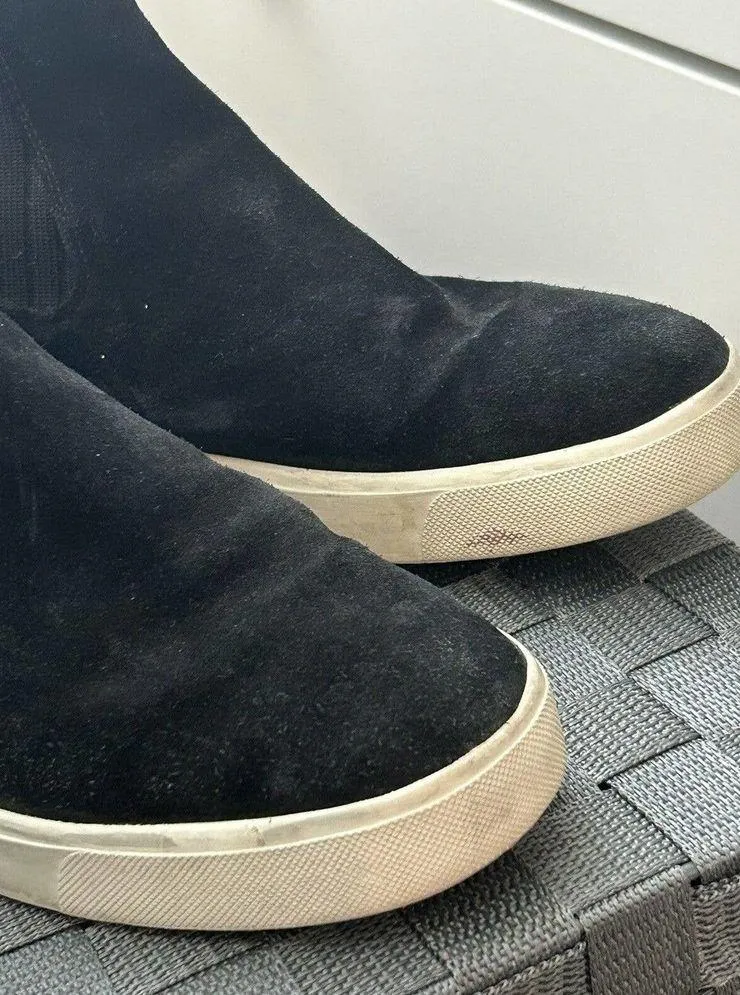 Vince Coleman High Top Sneakers Black Suede Slip On Women’s Size 8.5 Shoes - Image 10