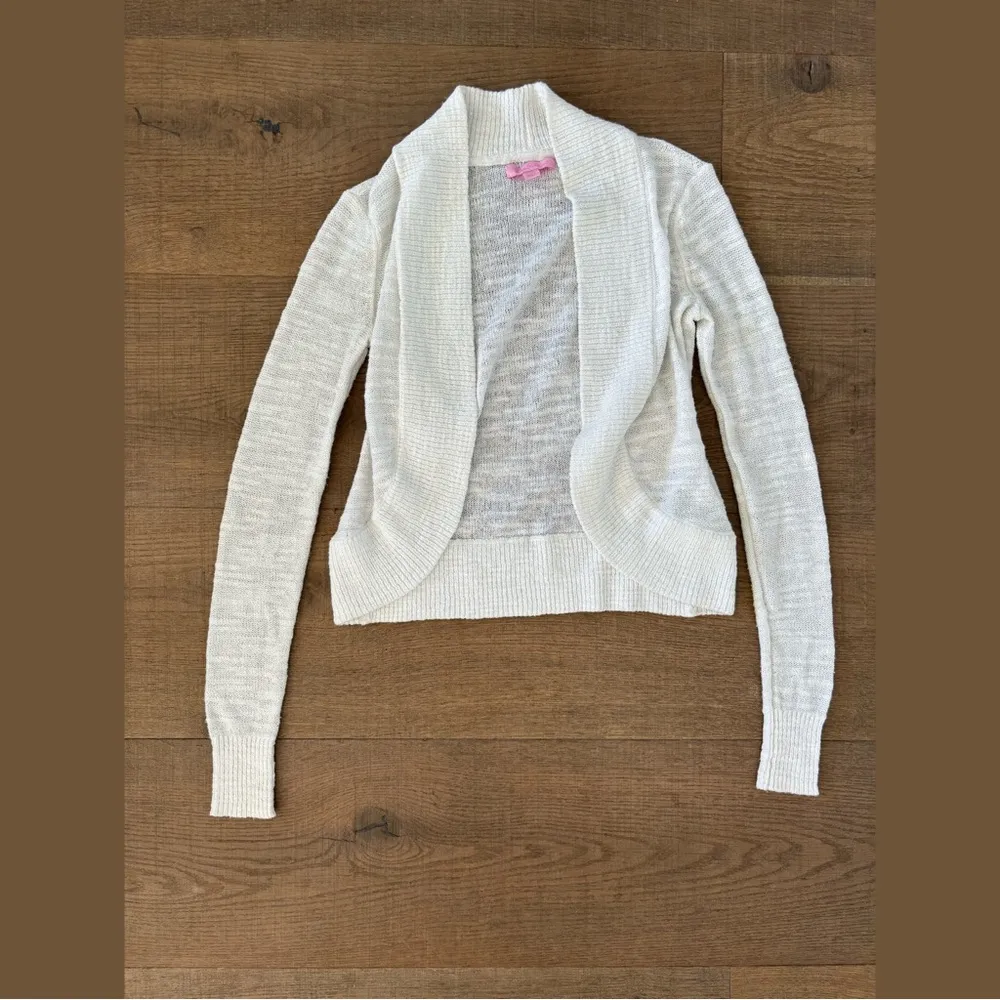 lilly pulitzer amalie resort white sheer open cardigan sweater - Image 3