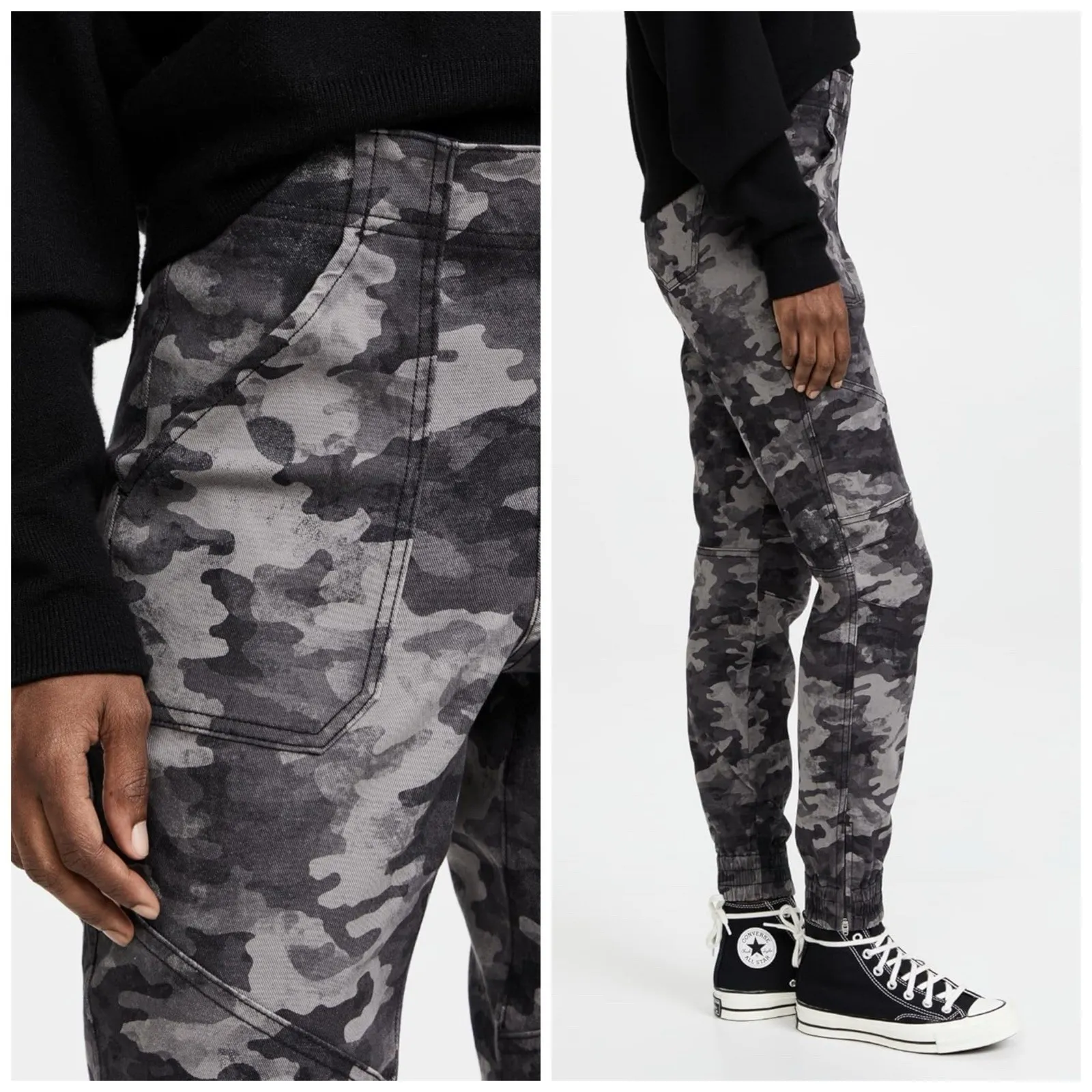 Spanx Stretch‎ Twill Ankle Jogger Pants Camo Women's M Pull On Tummy Control - Image 3