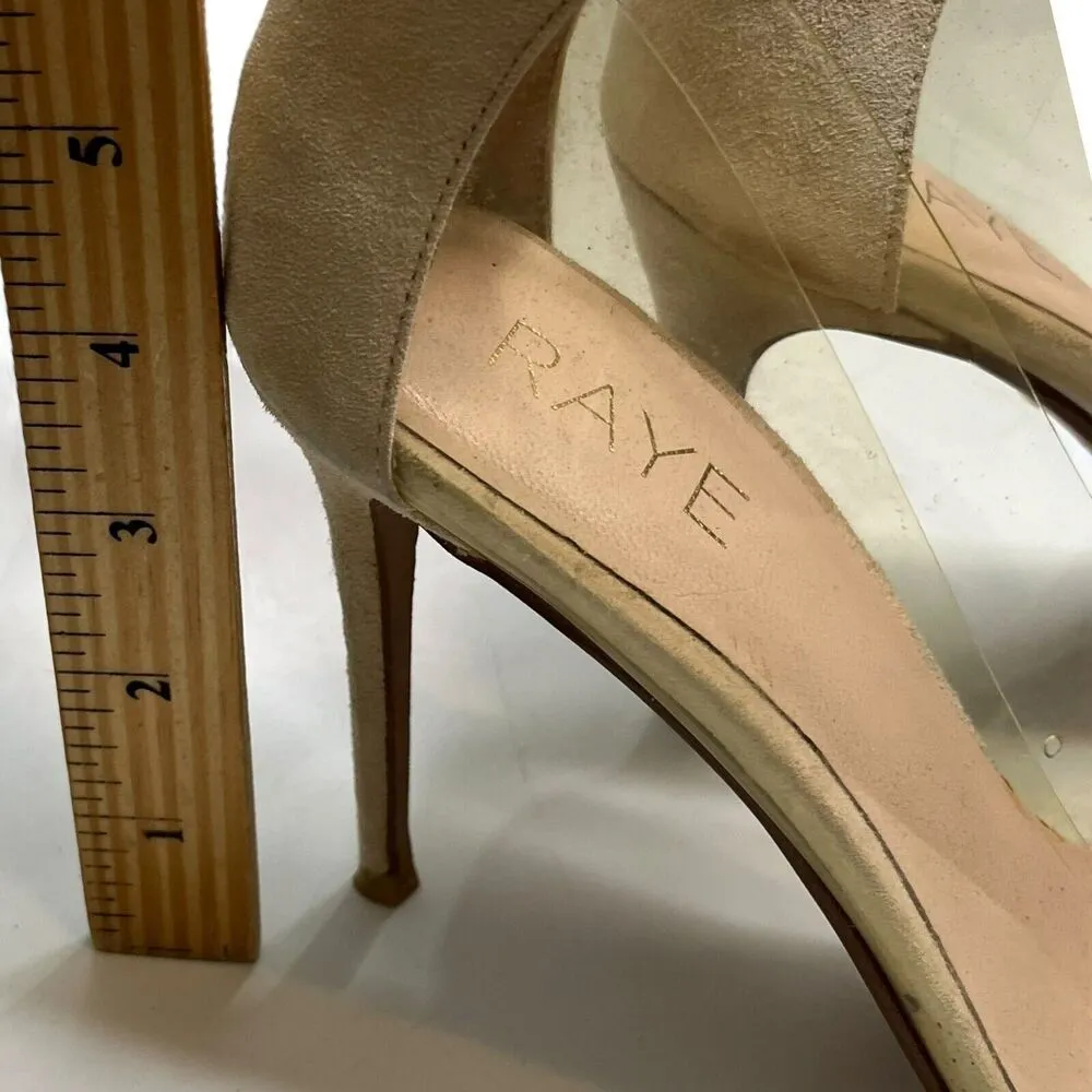 Raye Raey Revolve Suede PVC Pumps Heels Neutrals Stiletto Women’s Size EU 39 US 9 - Image 12