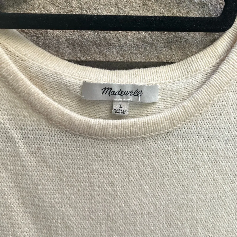 Madewell Villagrove Sweater Tank in Bright Ivory Large Aztec boho fringe - Image 7