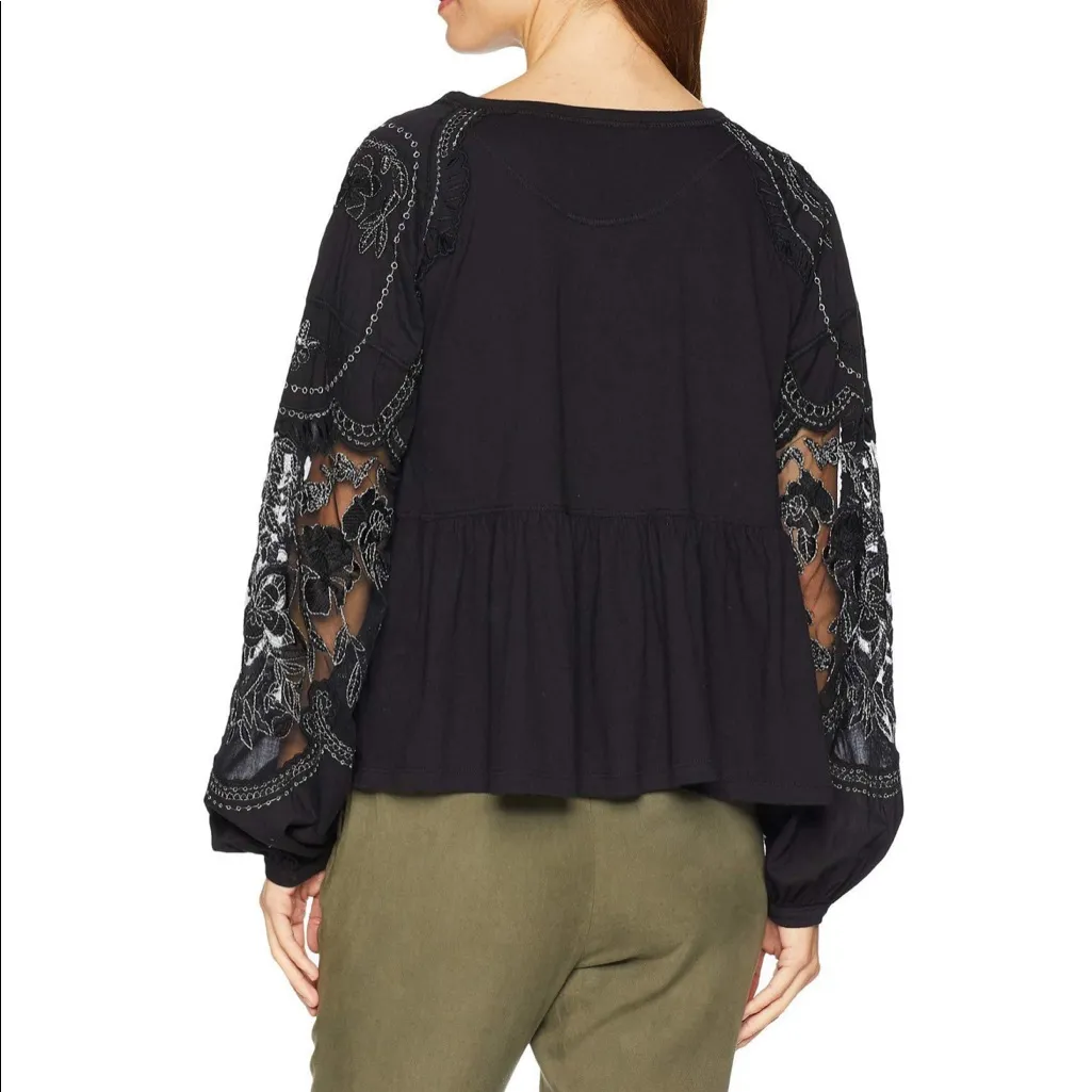 Free People metallic sleeve peplum top - Image 2