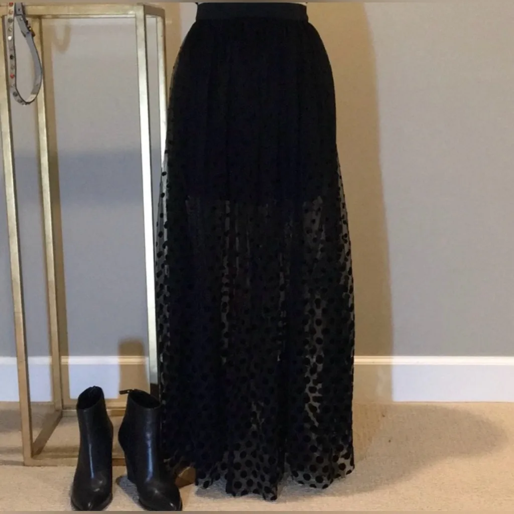 Free People Dreaming Of You Tutu Tulle Maxi Skirt size 0 in black - Image 3
