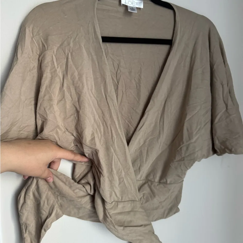 LOFT Tan Open-Front Shrug - Image 2