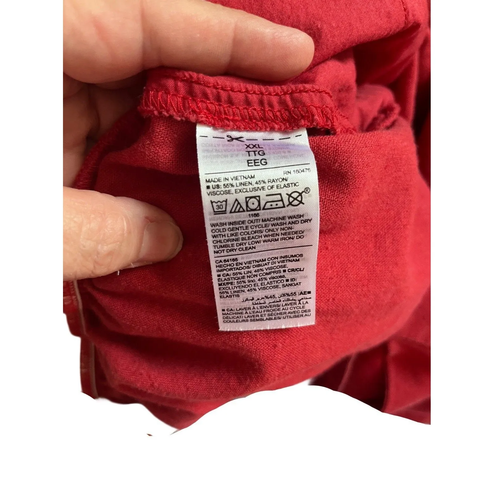 Old Navy Red Strappy Wide-Leg Jumpsuit with Pockets XXL Linen Blend - Image 7