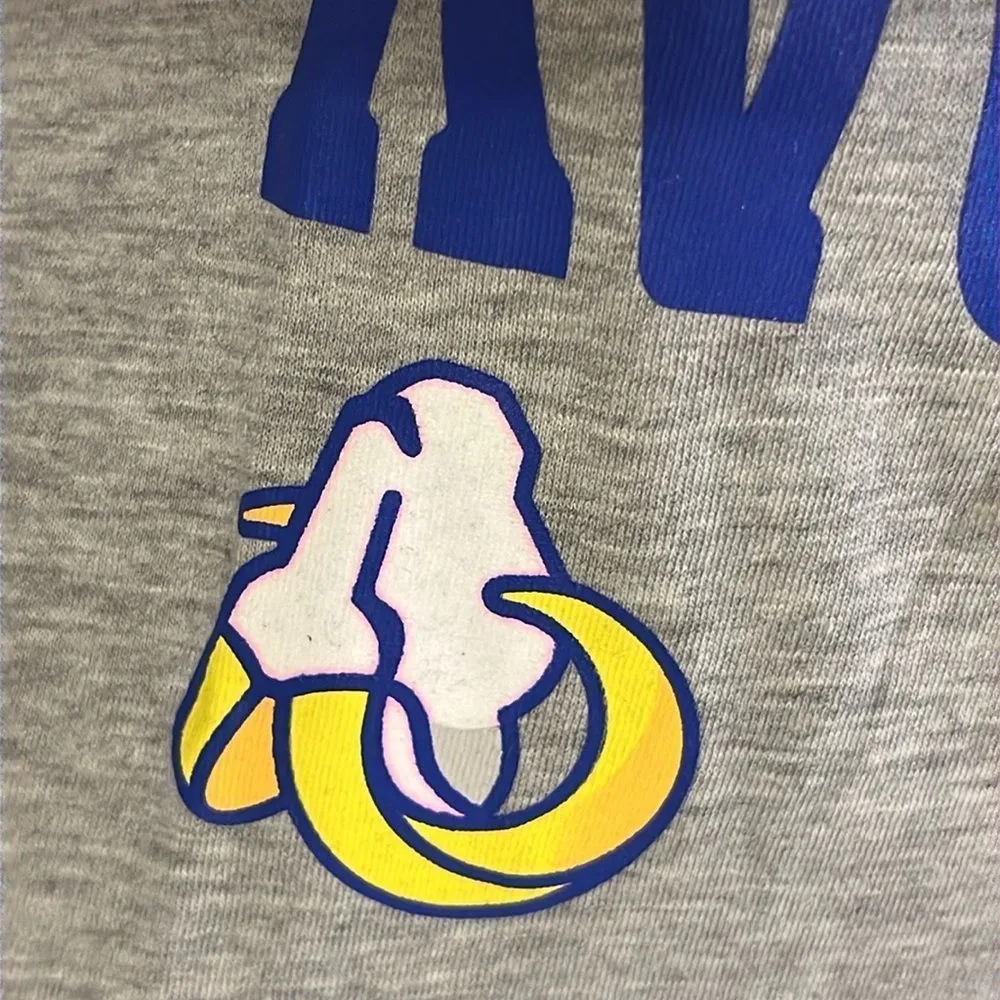 NFL LA Rams Sunday Football Women’s Short Sleeve Heather Gray T-Shirt- Large - Image 9