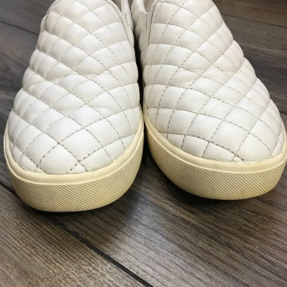 Sam Edelman Women’s Ezzie Leather Slip On Sneakers Size 7M Quilted Loafers EU 37 - Image 9
