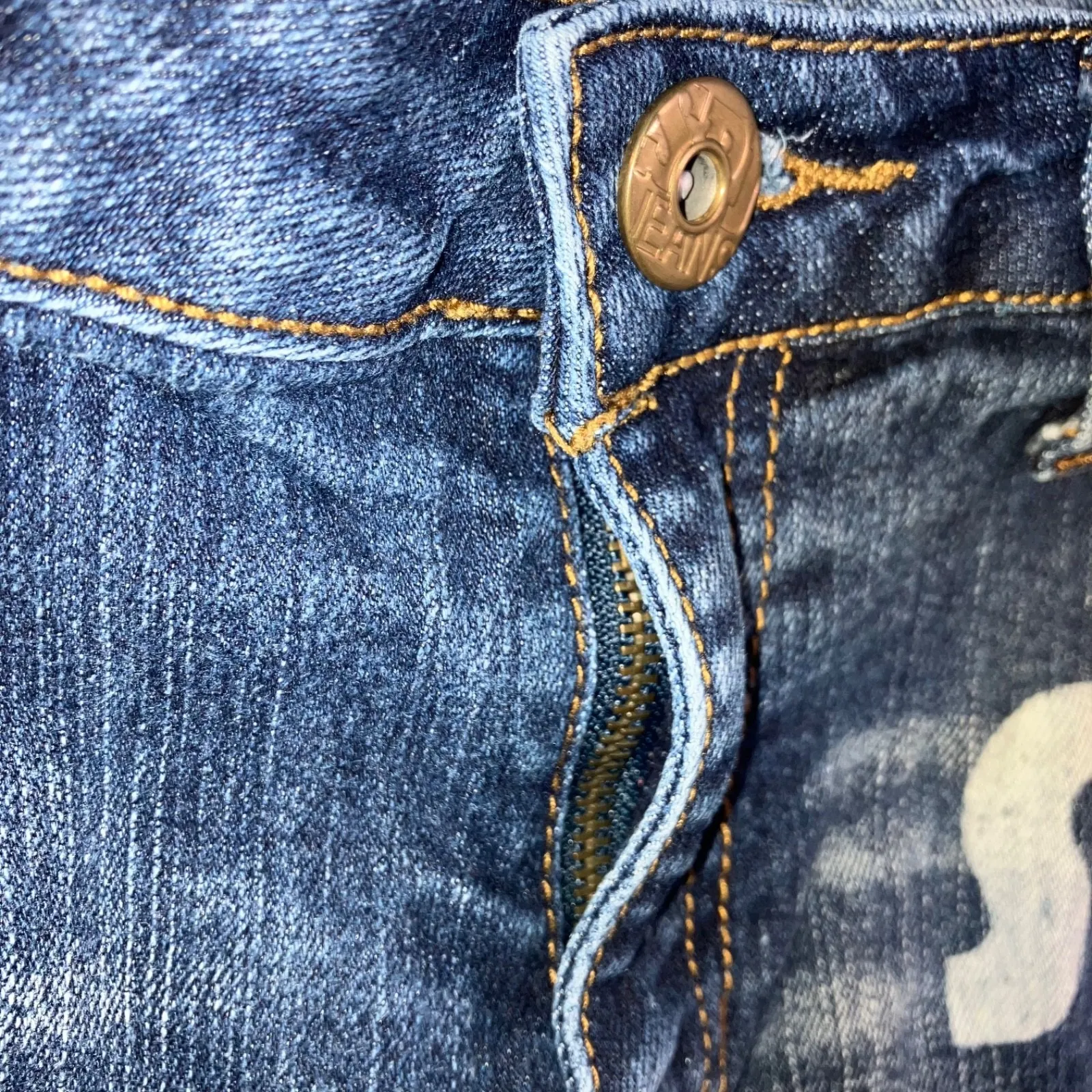 Southpole Bermuda‎ Shorts Women 9 28 Stretch Cuff Hem Logo Studs 90s Y2K Blue Size undefined - Image 8