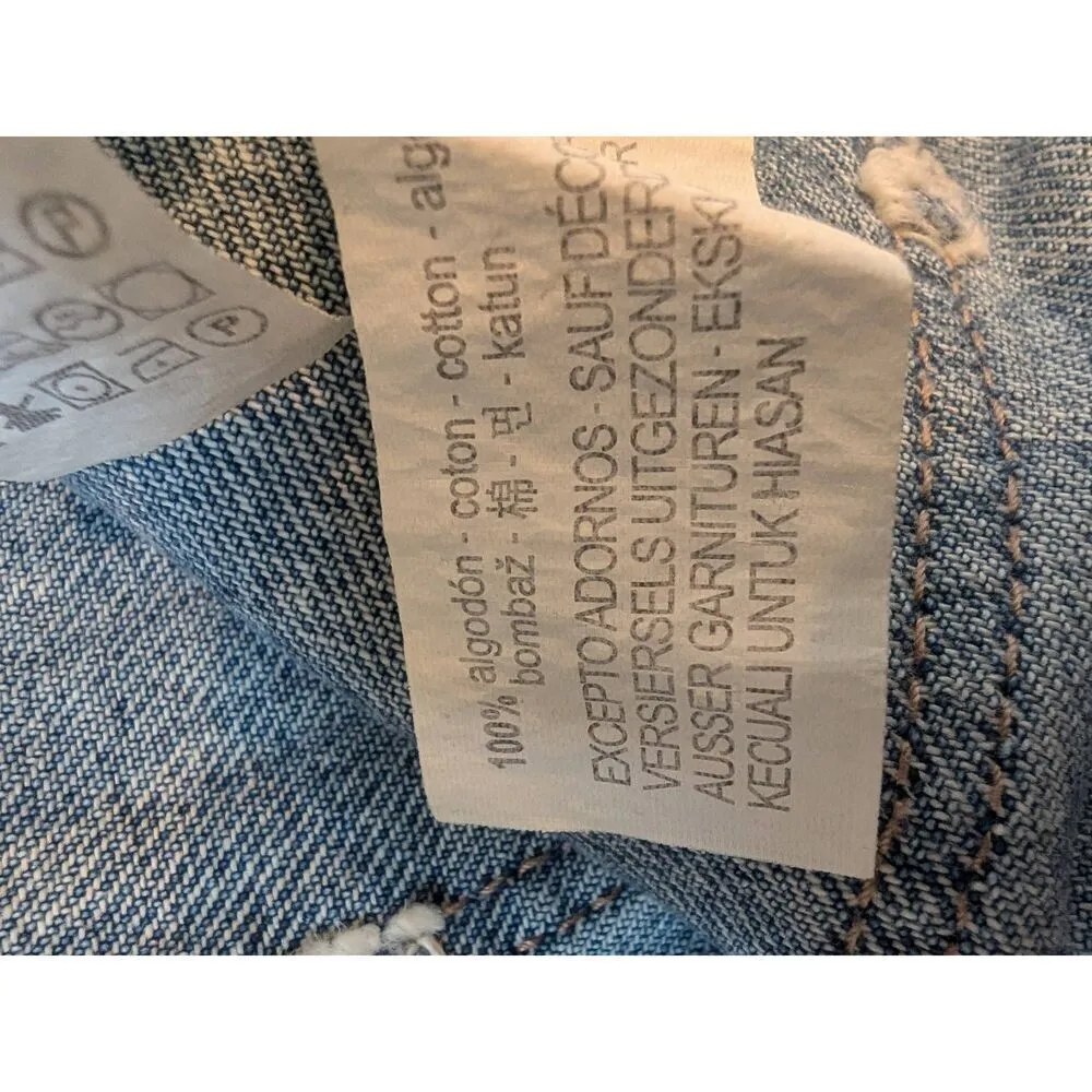 Jean Skirt Women's Large Button Up Denim Pockets - Image 8