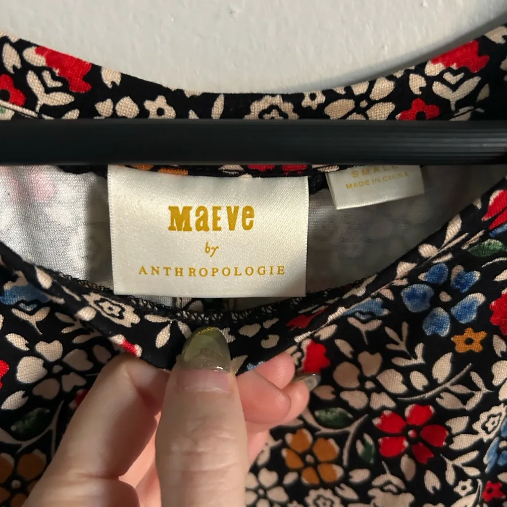 Maeve by Anthropologie Cap Sleeve Floral Print Tie Waist Back Wrap Blouse - Image 10