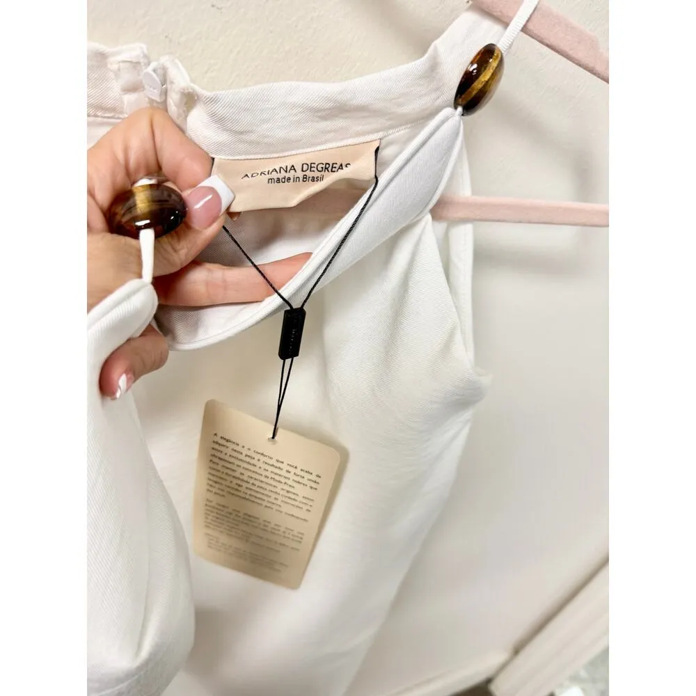 NWT Adriana Degreas Sleeveless Mini Dress with Bra Set White Women's S / P - Image 3