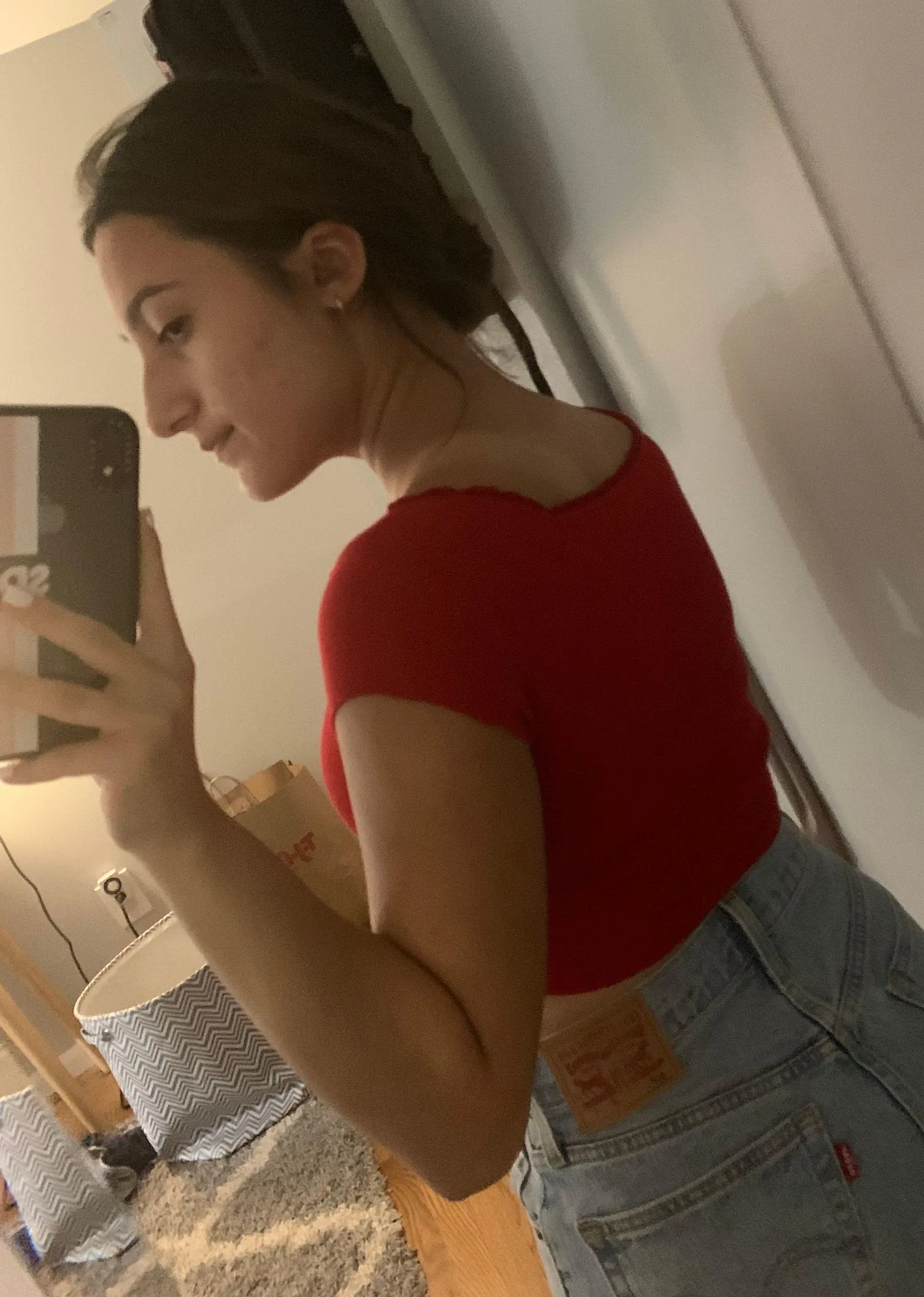 Red Off-The-Shoulder Brandy Melville Top - Image 3