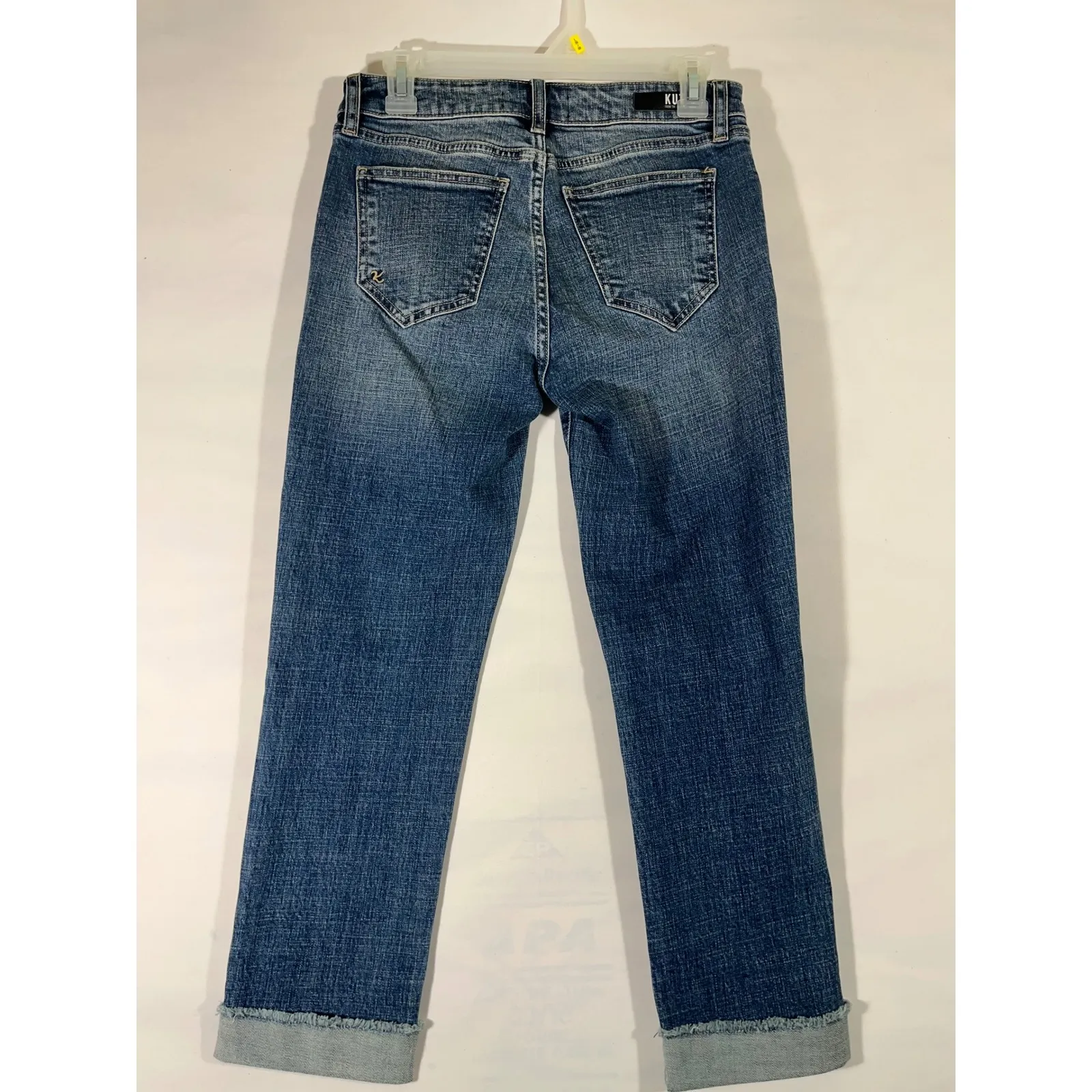 KUT From The Kloth Amy Crop Straight Leg Jeans Distressed Blue Women's Sz 0 - Image 15