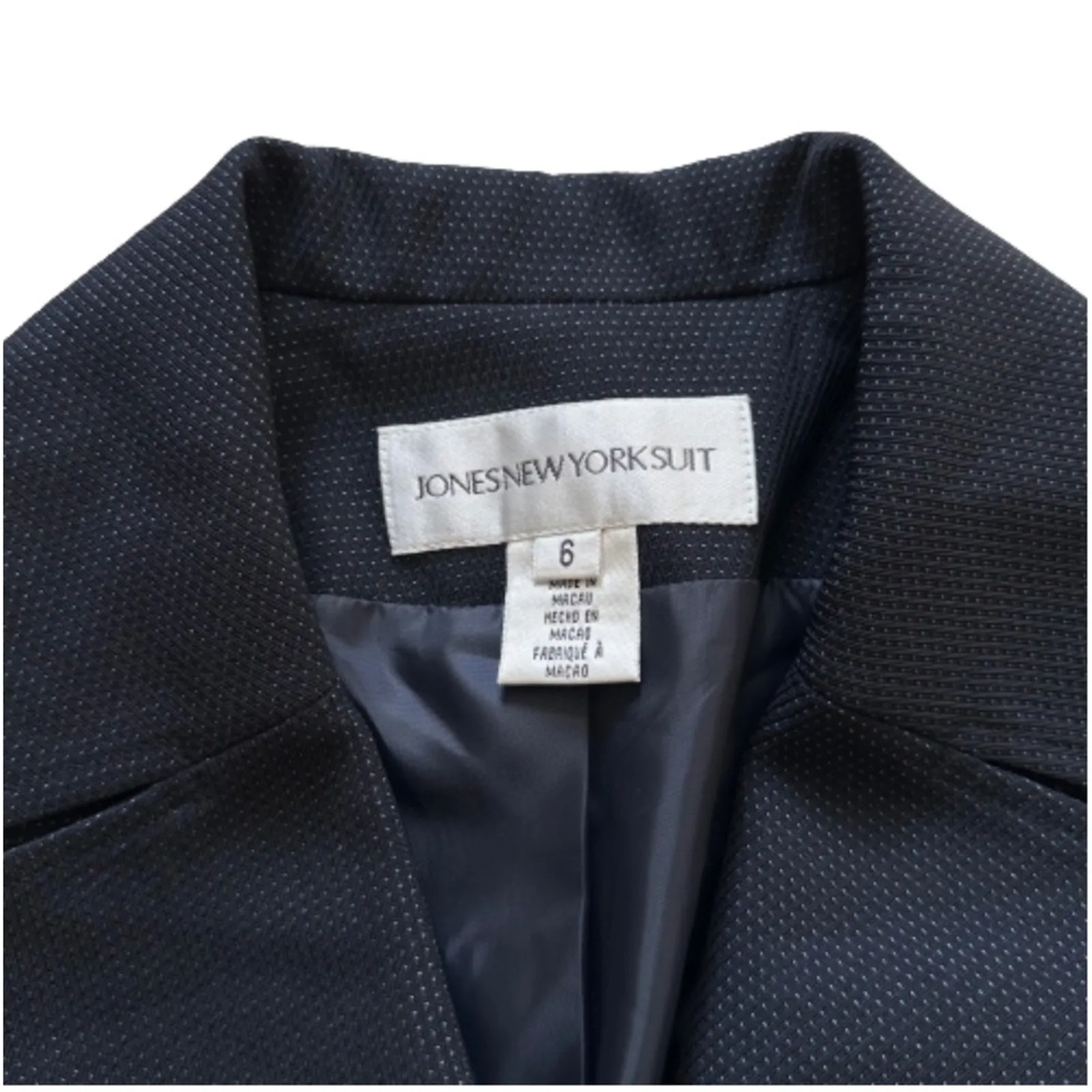 Jones New York Suits Blazer Jacket Women Navy Blue Button Front Career Size 6 - Image 2