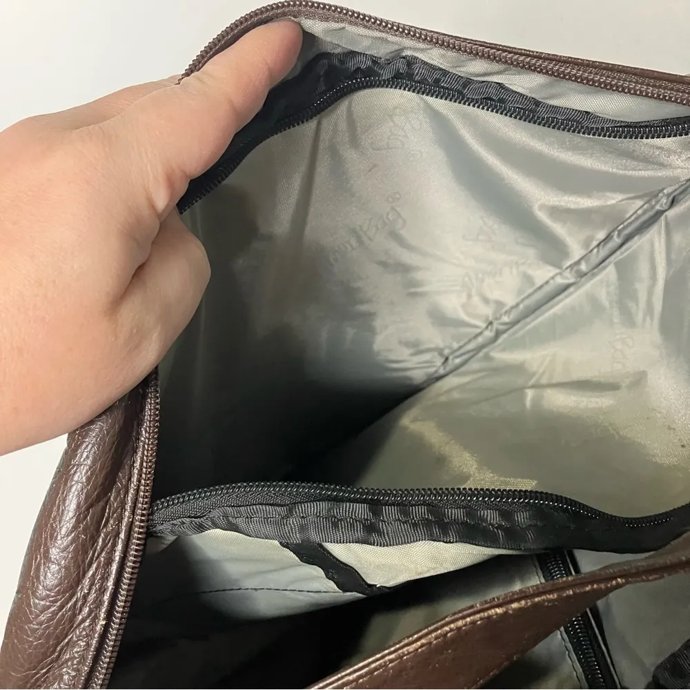 Healthy back bag brown‎ pebbled leather large sling bag Brown - Image 7