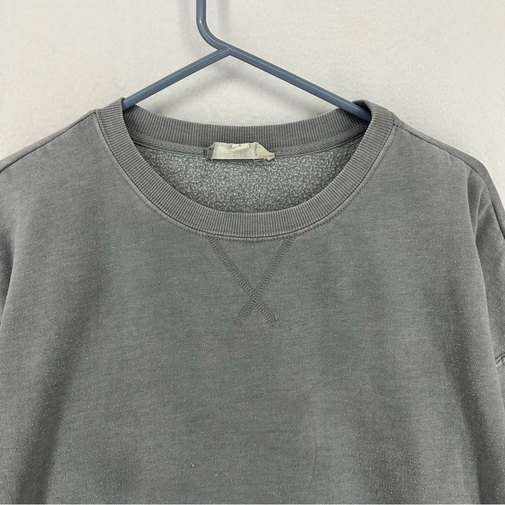 Hippie Rose Long Sleeve Pullover Crewneck Sweatshirt Large Gray - Image 2