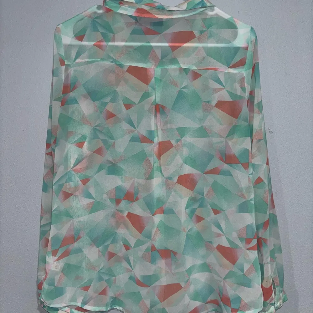 a.n.a Green and Orange Button Down Shirt - Image 2