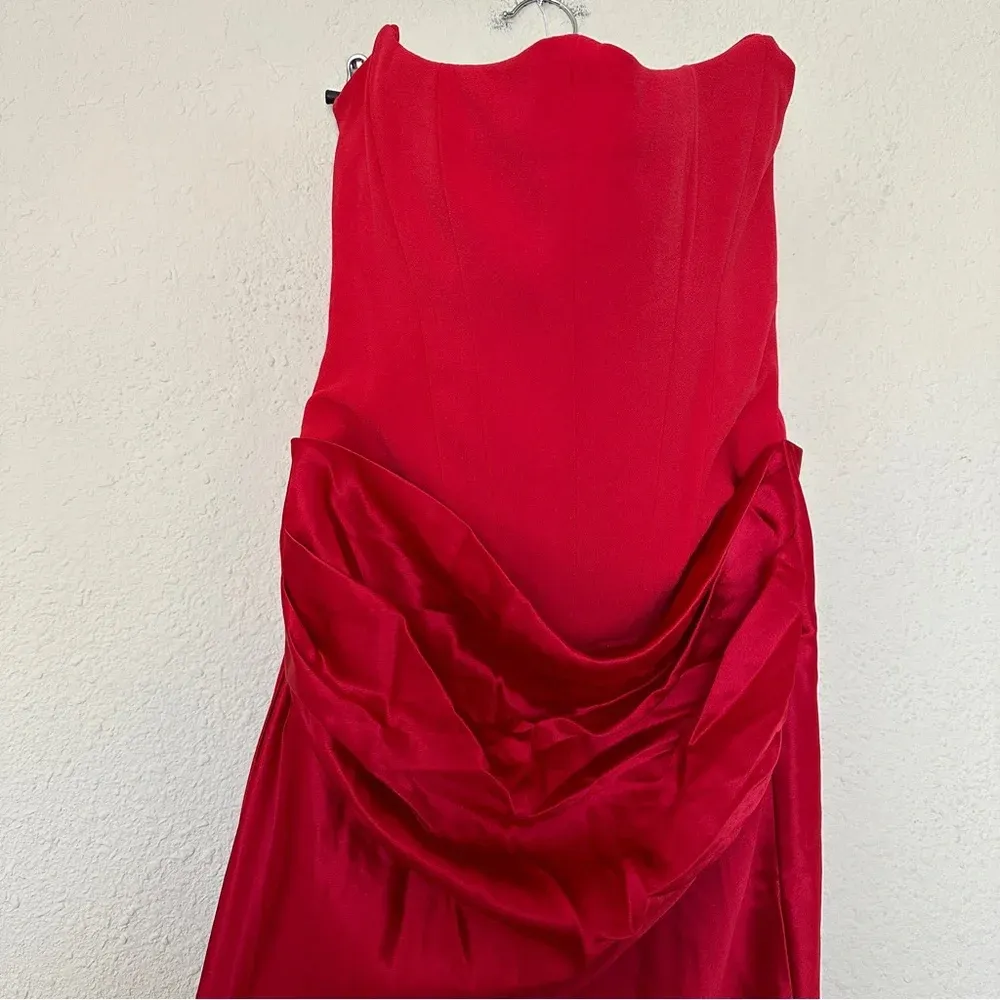 HOUSE OF CB size M D-DD 'Persephone' Scarlet Strapless Corset‎ Maxi Dress NWOT - Image 9