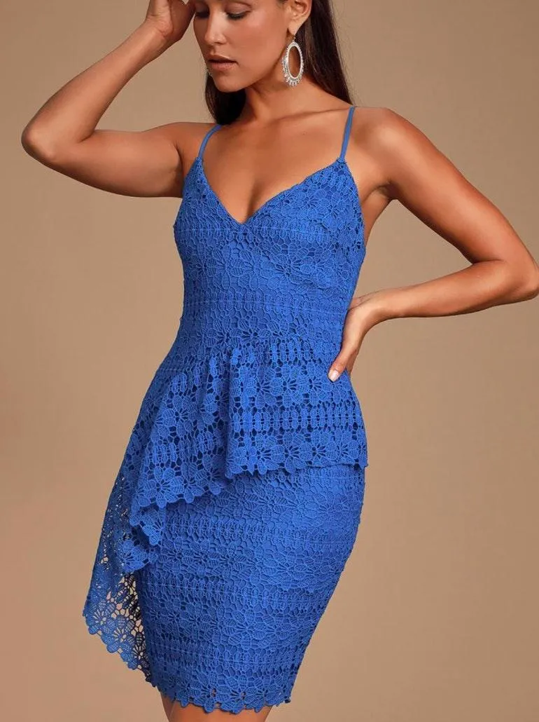 Lulu’s Blue Lace Dress Small - Image 4