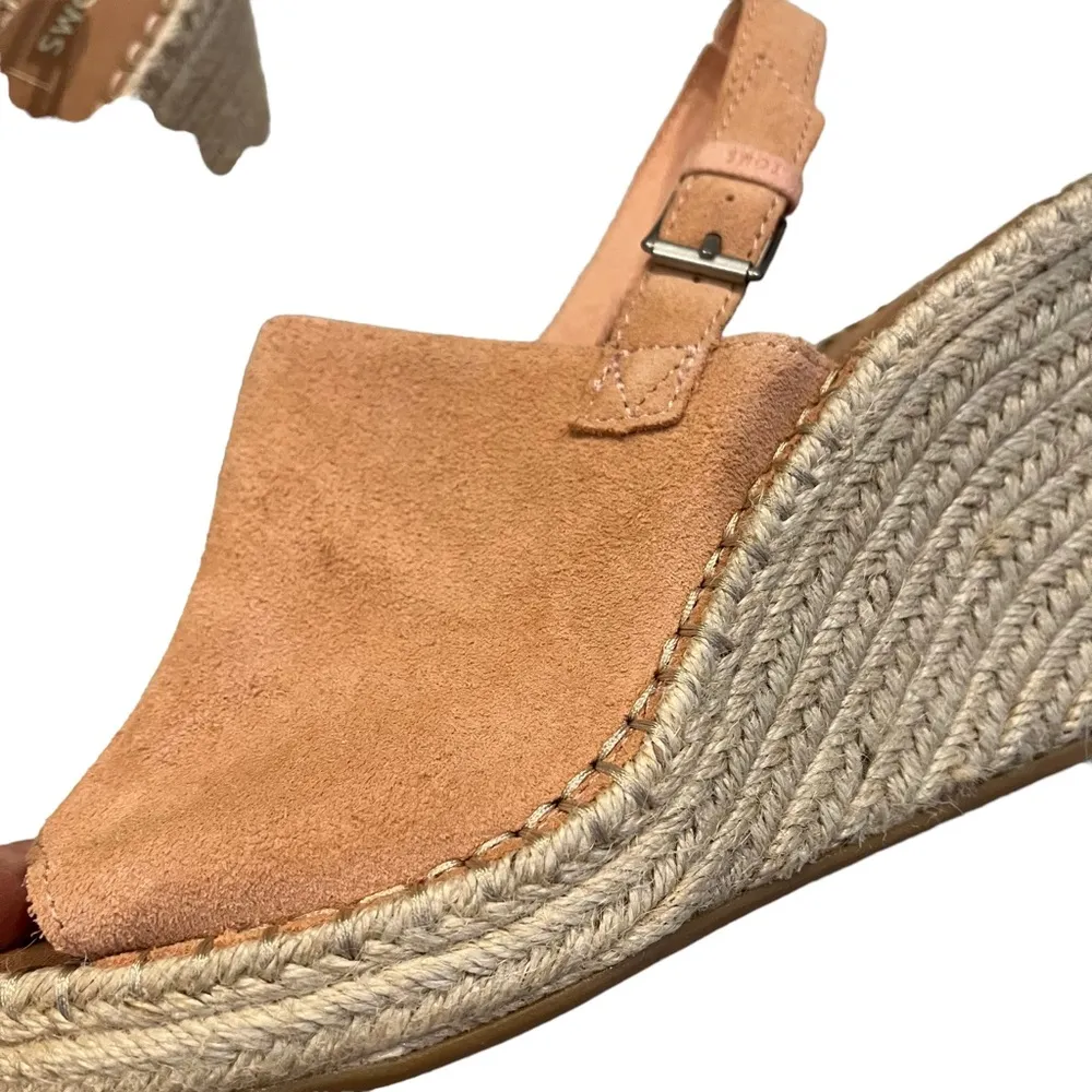 TOMS Monica Pink Suede Wedge Espadrilles - Image 14