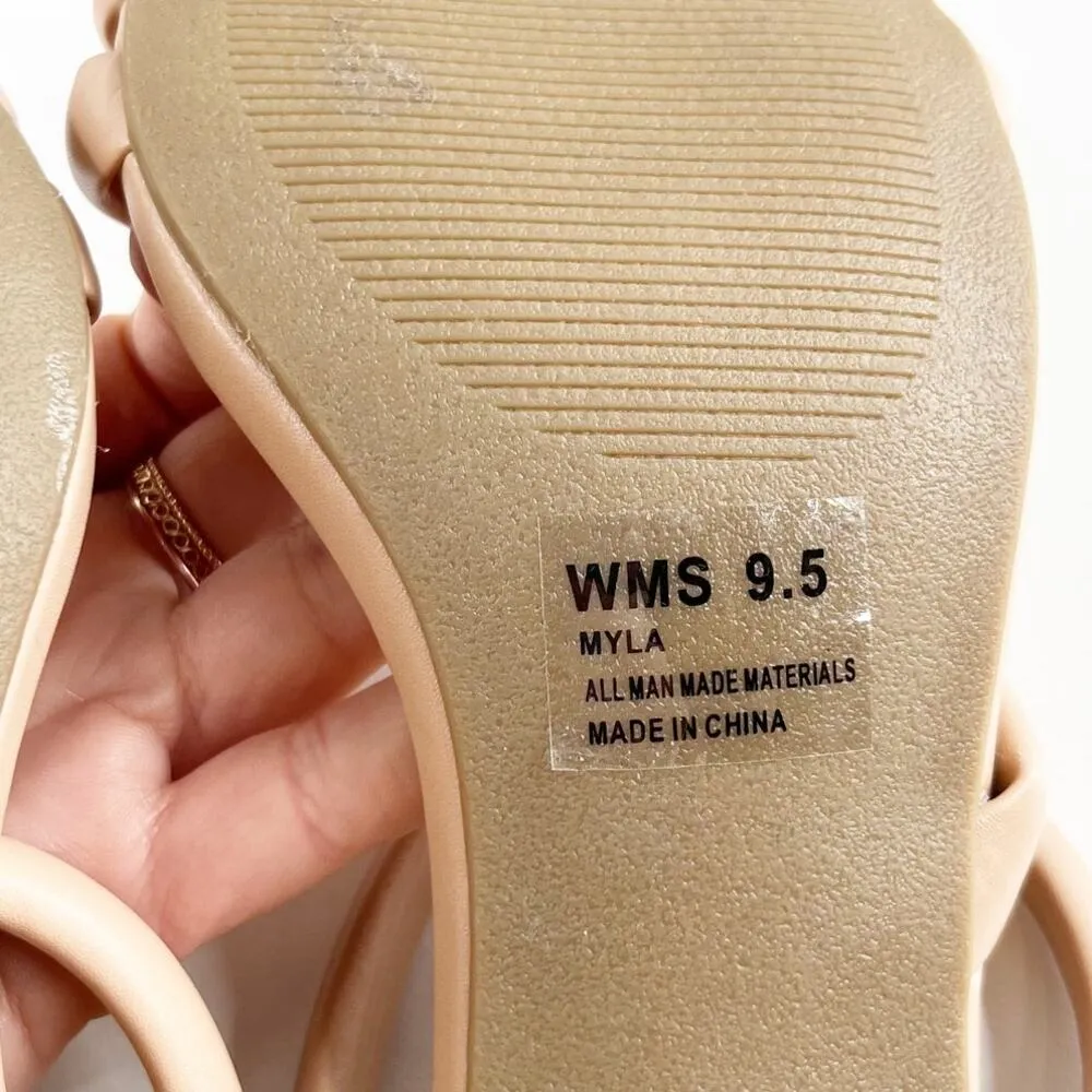 Dolce Vita Strappy Square Toe Myla Block Heel Sandals Tan Beige 9.5 - Image 3