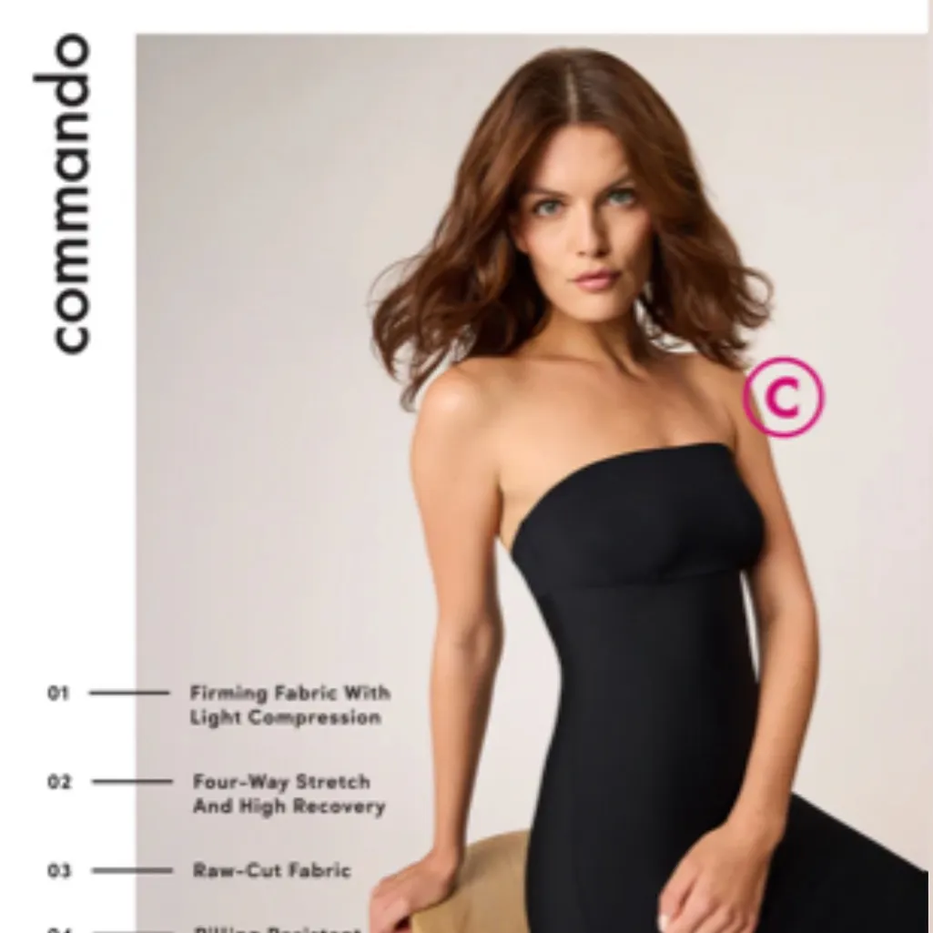 Commando Two-Faced Tech Control Strapless Slip in Black Size Medium - Image 3