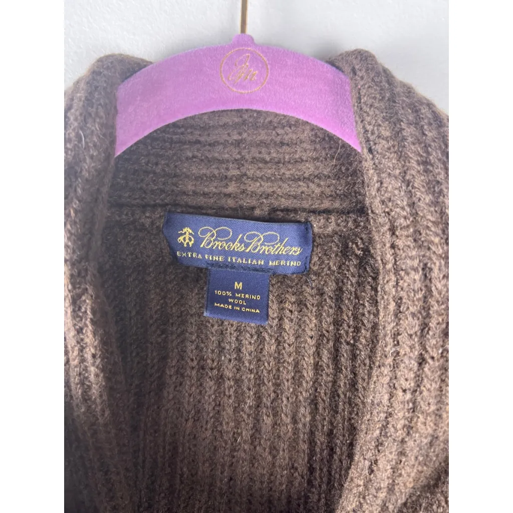 Brooks Brothers Merino Wool Cardigan Size M Hole Repair Project AS-IS - Image 2