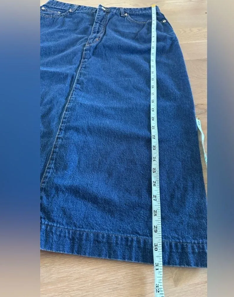 Ralph Lauren Vintage Denim Midi Pencil Skirt size 14 - Image 5