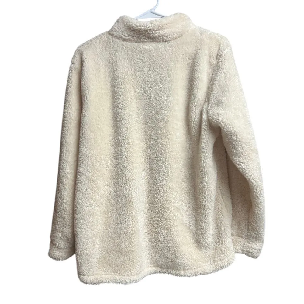 Natural Reflections Pullover Fleece Sherpa Pockets 3/4 Zip Medium - Image 8