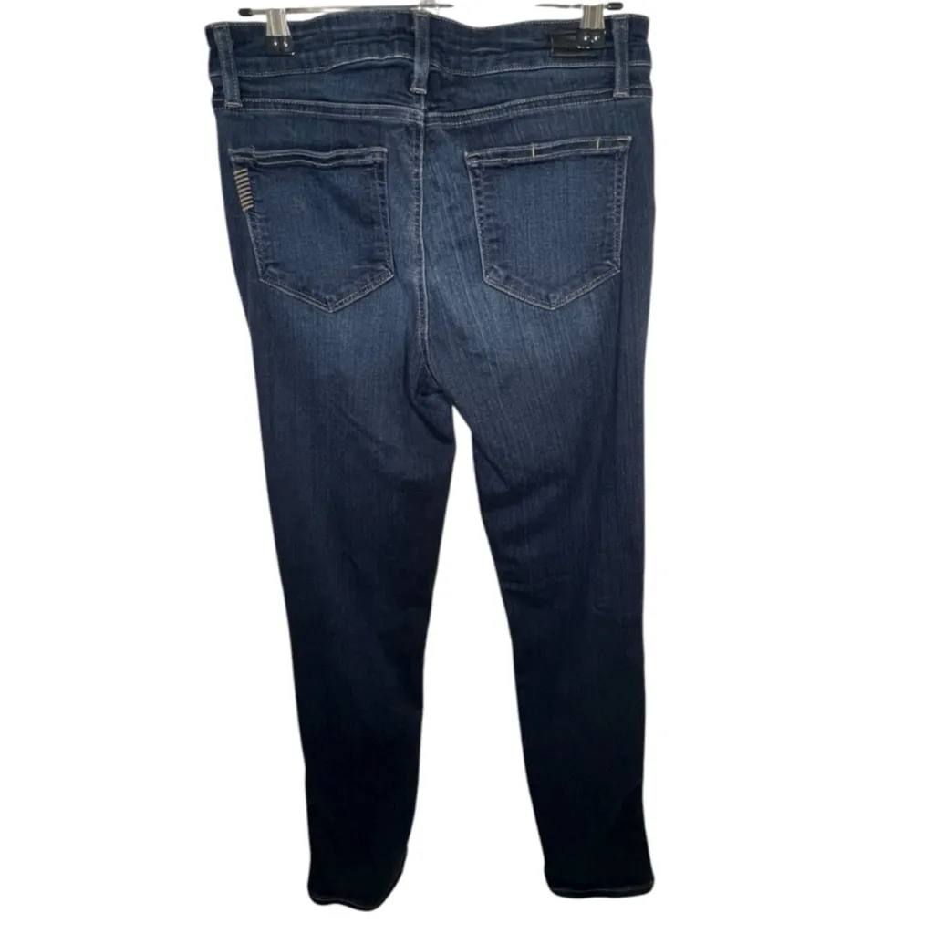 PAIGE Dark Wash Hoxton Straight Leg Midrise Stretchy Denim Jeans - Image 4