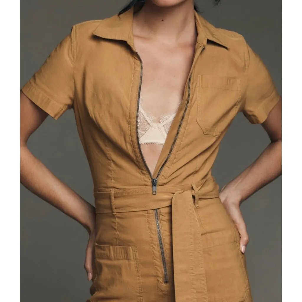 Maeve Anthropologie The Colette Weekend Jumpsuit Size 2 Honey - Image 4