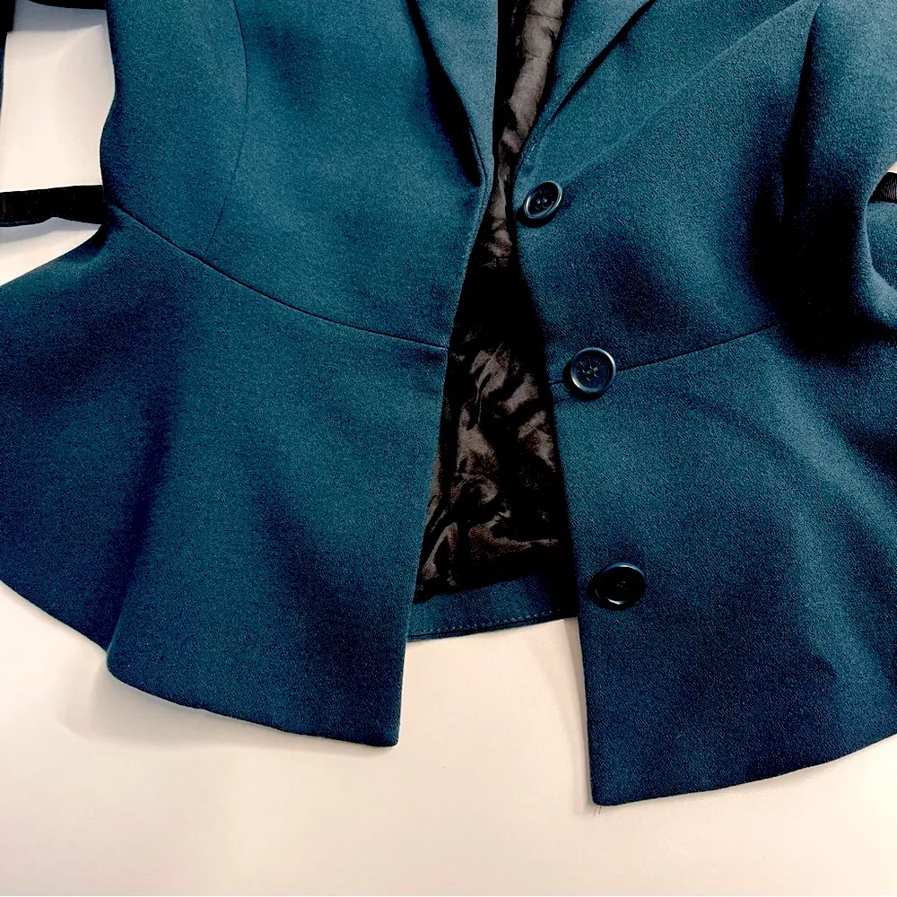 Imperfect LK Bennett London Women's belted notch blazer lined size 6 fall blazer - Image 9