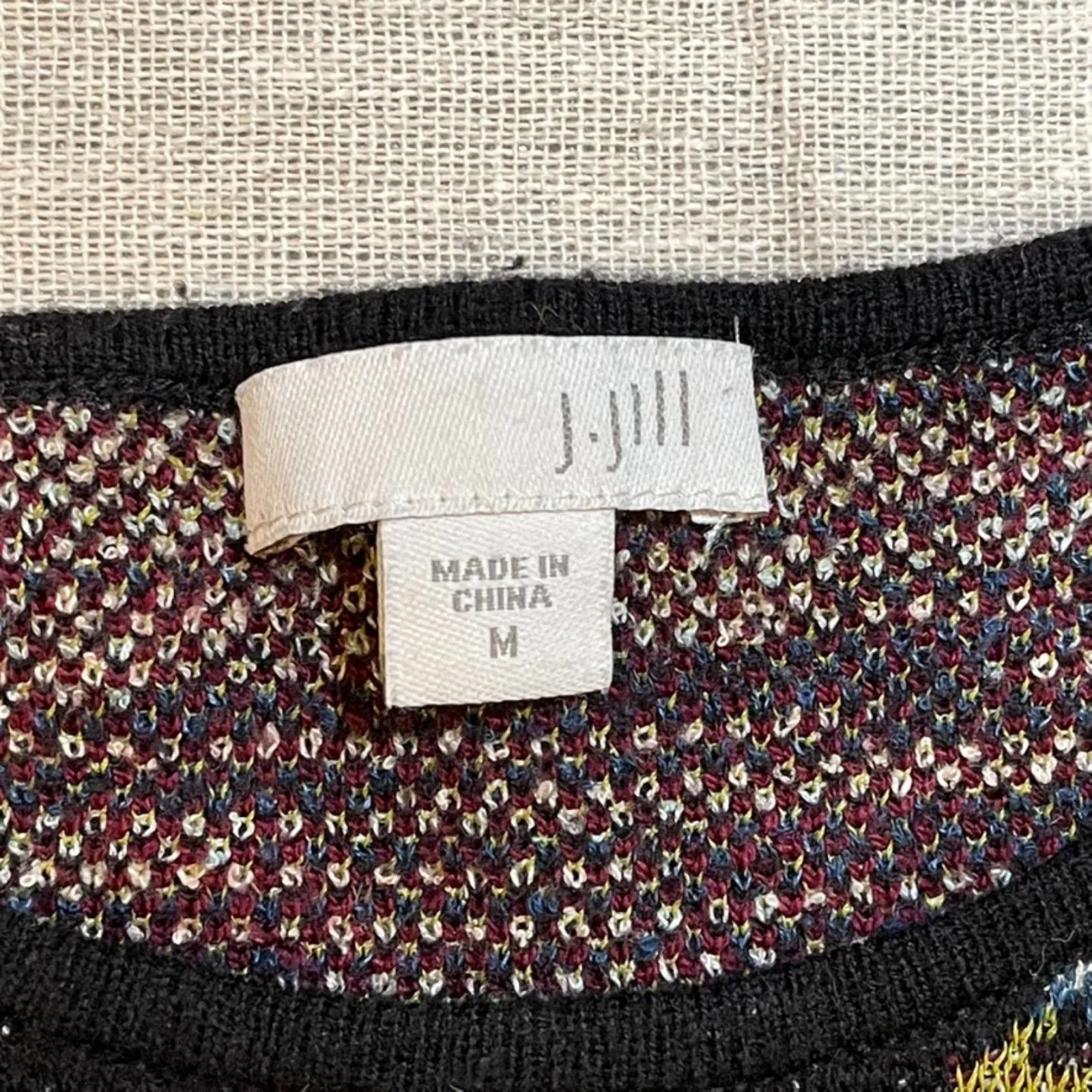 J. Jill | Jacquard Tapestry Relaxed Pullover Sweater | Medium Red - Image 8