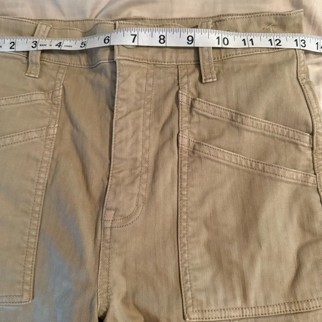 Madewell 90s Straight Cargo Pant Womens Size 25 Sand Dune Tan Cotton Herringbone - Image 11