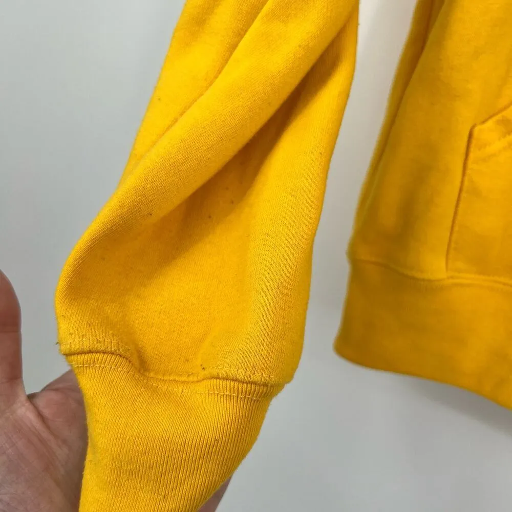 Universita O Siena yellow pullover long sleeve hooded sweatshirt size small - Image 7