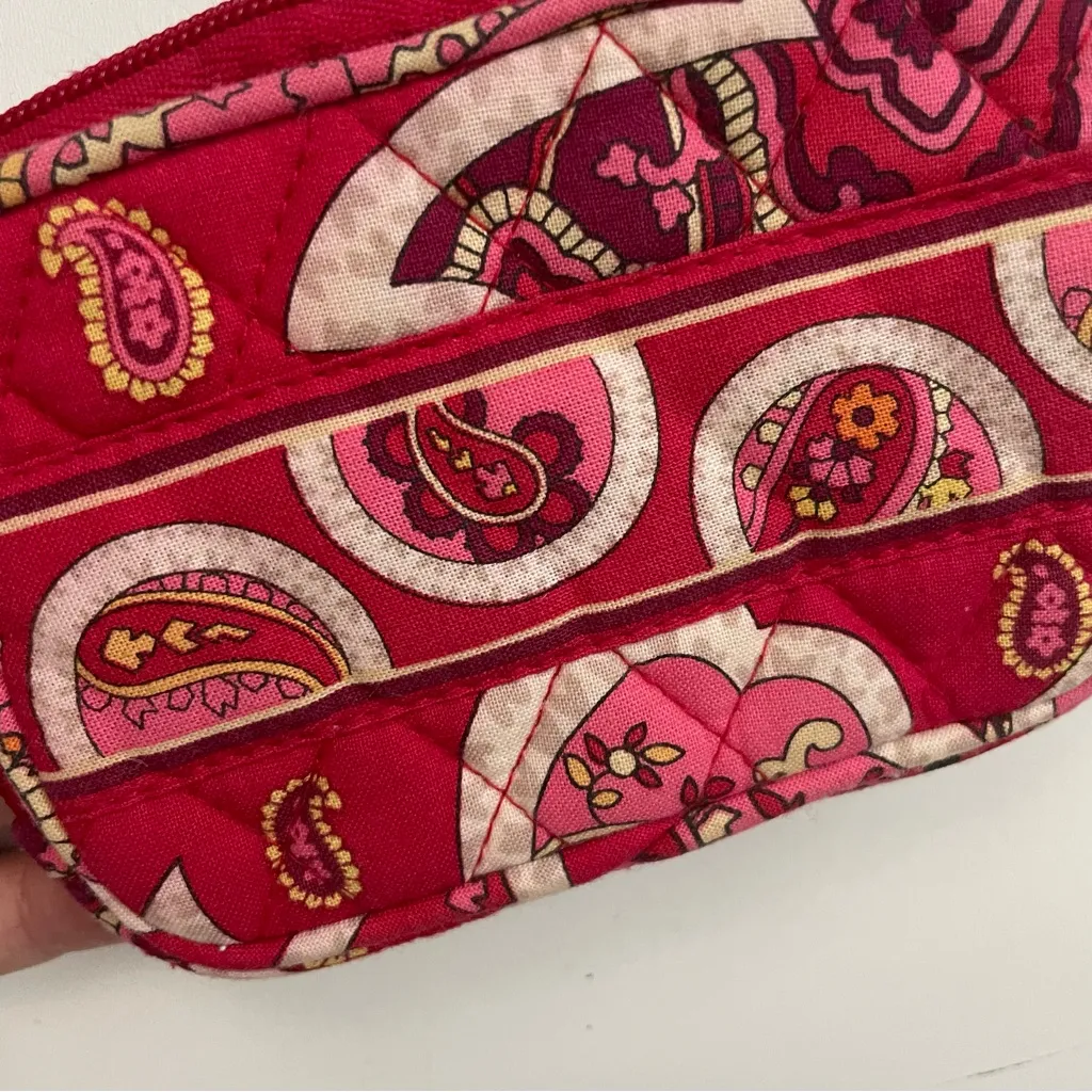 Vera Bradley Pouch Rosie Posie Tech Case Wristlet Cards Floral Pink Red Retired - Image 12