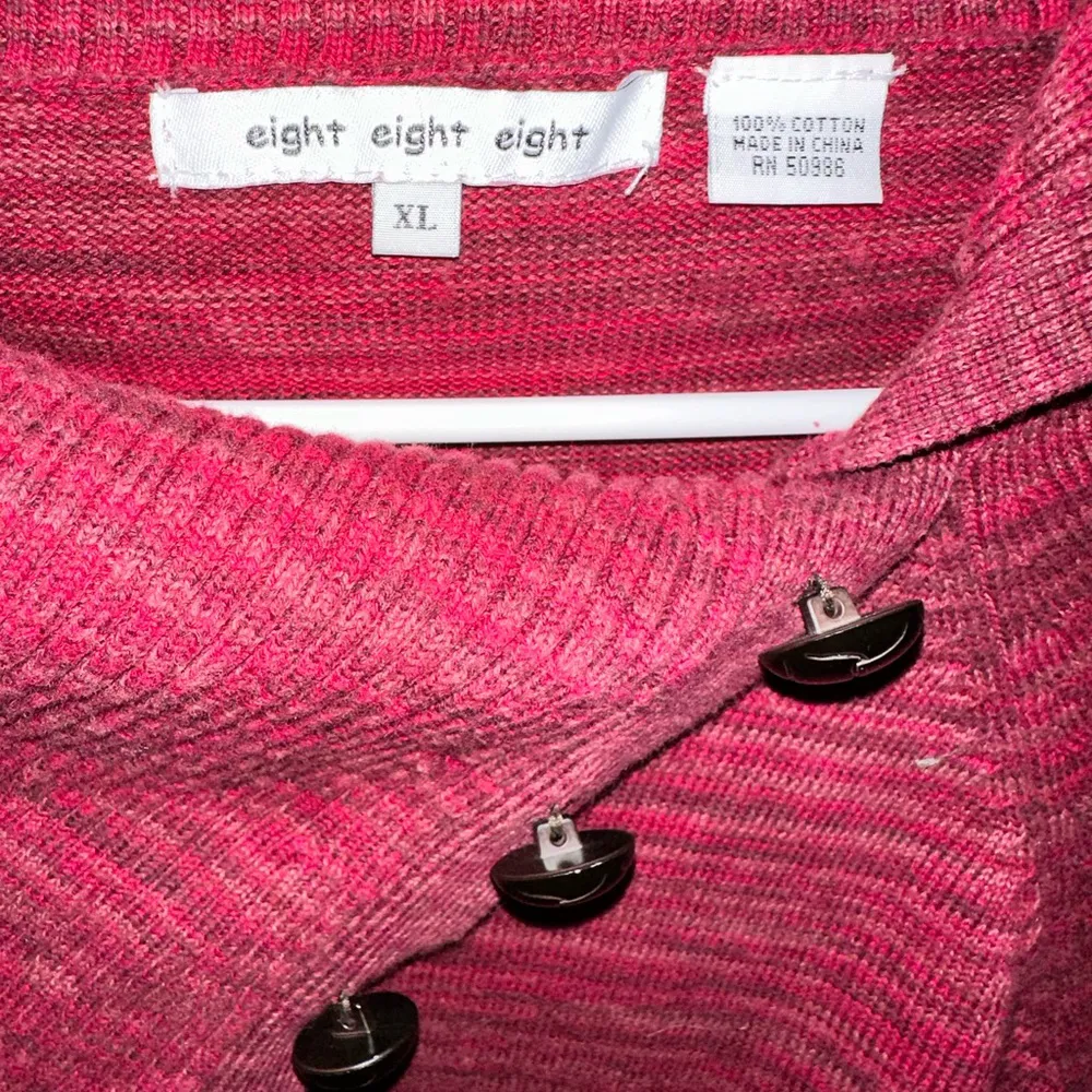 Eight eight eight Marled Cranberry Button Cowl Neck Long Sleeve Sweater Dress - Image 9