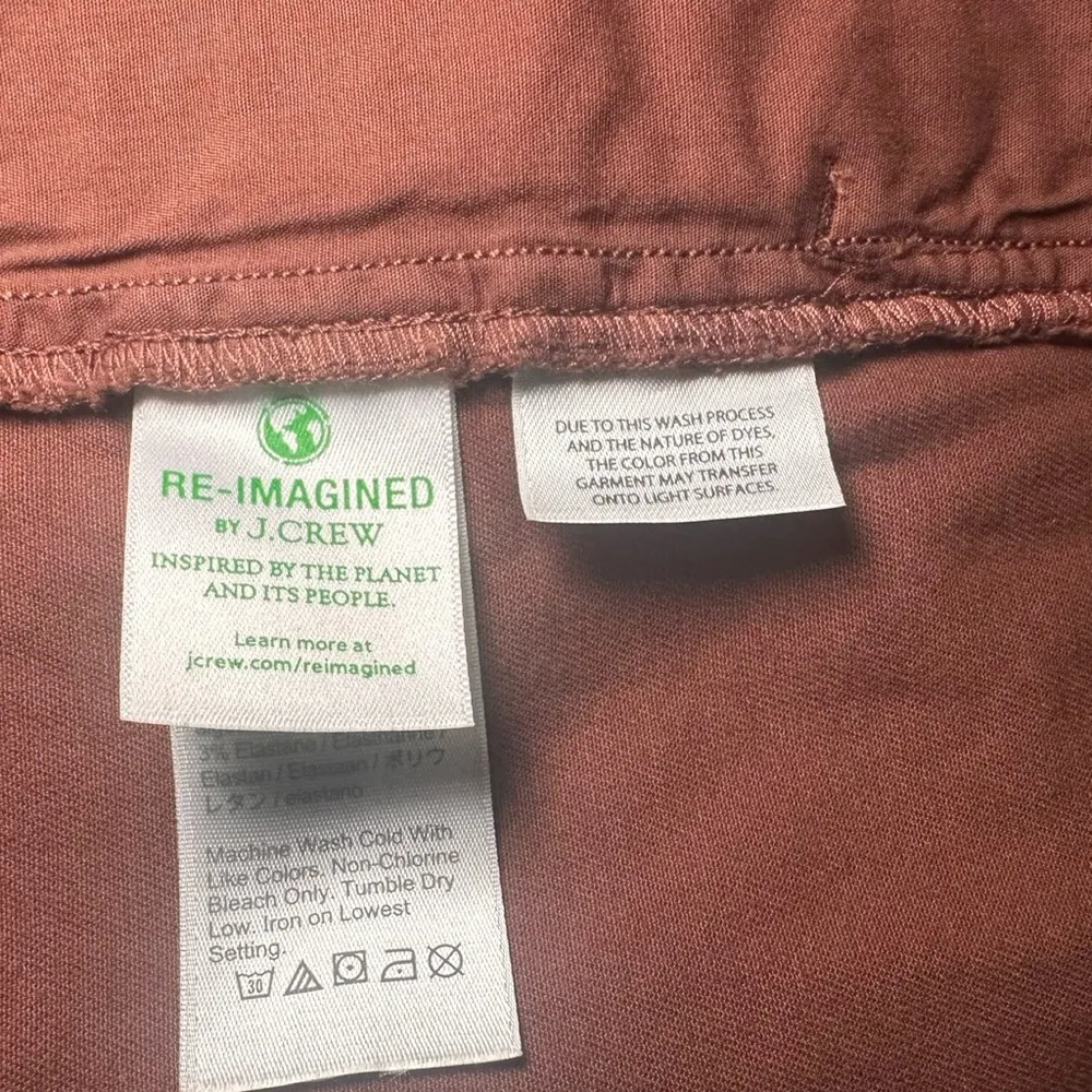 J Crew Flat Front Chino Shorts-Rust Orange Color-4" Inseam-Size 14-NWT - Image 8