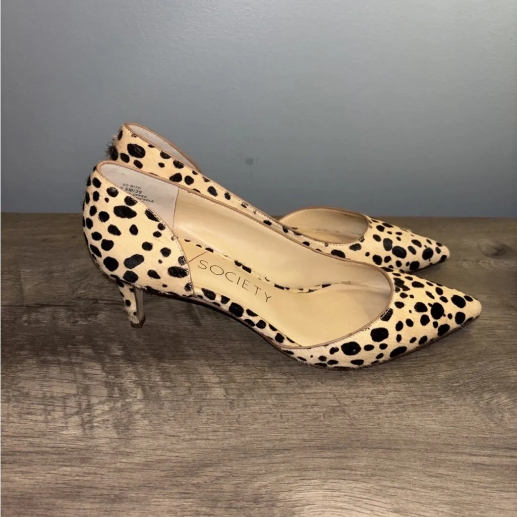 Sole Society Women’s Calf Hair Animal Print Kitten Heel Pumps Sz 8.5 - Image 2