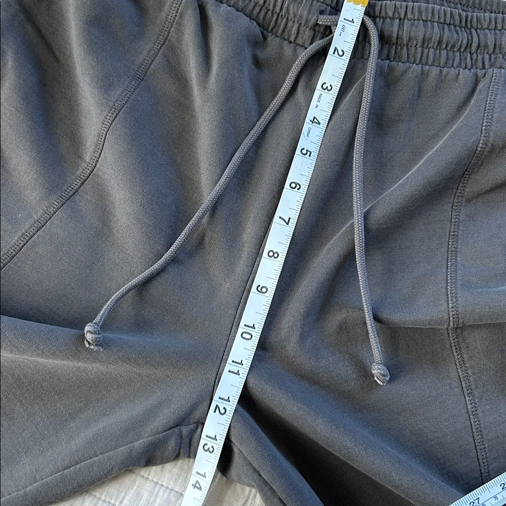 Angel kiss washed gray cotton boho comfy lounge pull on wide leg pant L - Image 4