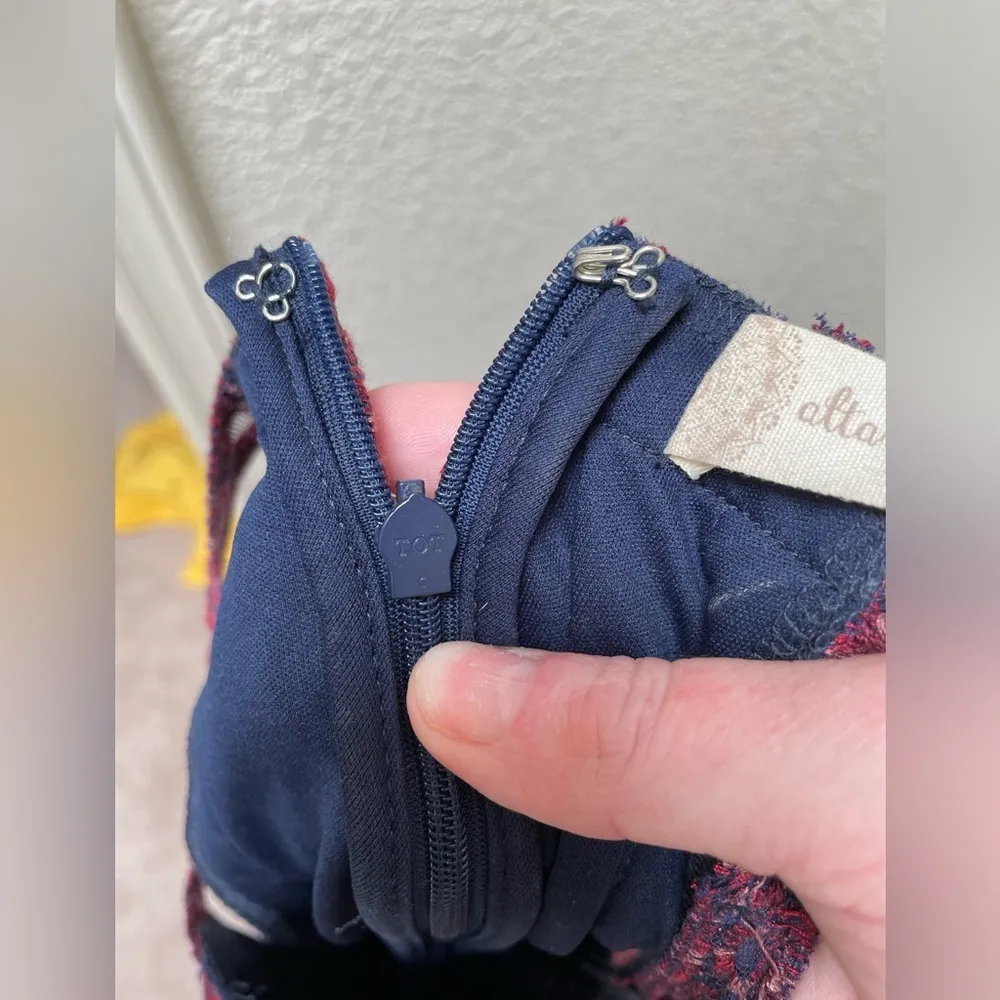 Altar'd State  Women's Embroidered Navy/Red lace Maxi Small - Image 14